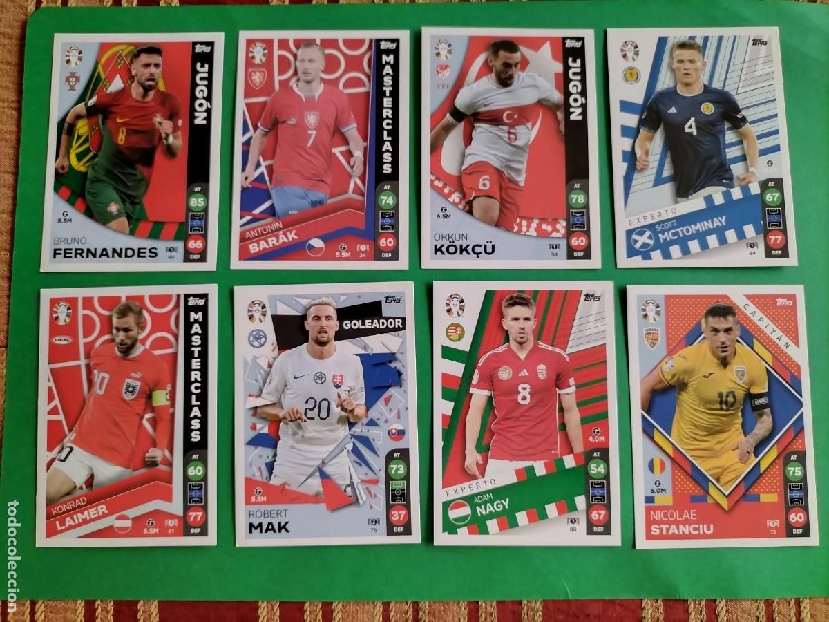 Cromos de f&uacute;tbol: (TOPPS) LOTE DE 8 CROMOS LIDL UEFA EURO2024 EXCLUSIVOS LIDL