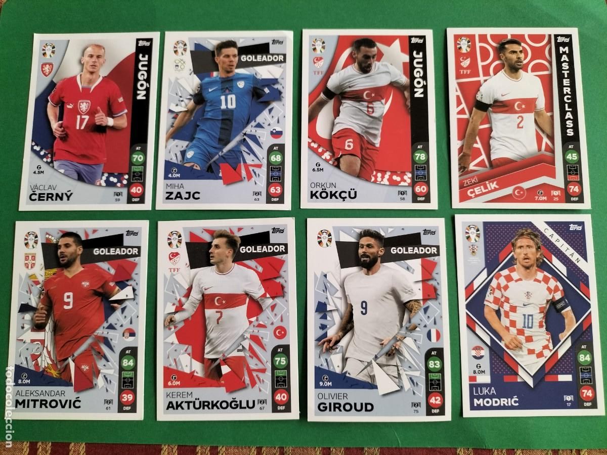 Cromos de f&uacute;tbol: (TOPPS) LOTE DE 8 CROMOS LIDL UEFA EURO2024 EXCLUSIVOS LIDL