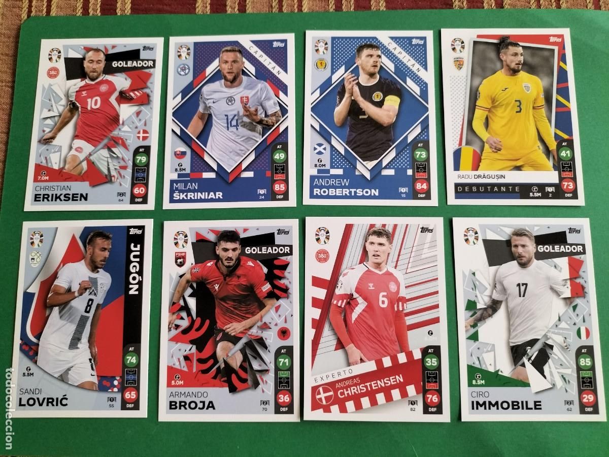 Cromos de f&uacute;tbol: (TOPPS) LOTE DE 8 CROMOS LIDL UEFA EURO2024 EXCLUSIVOS LIDL