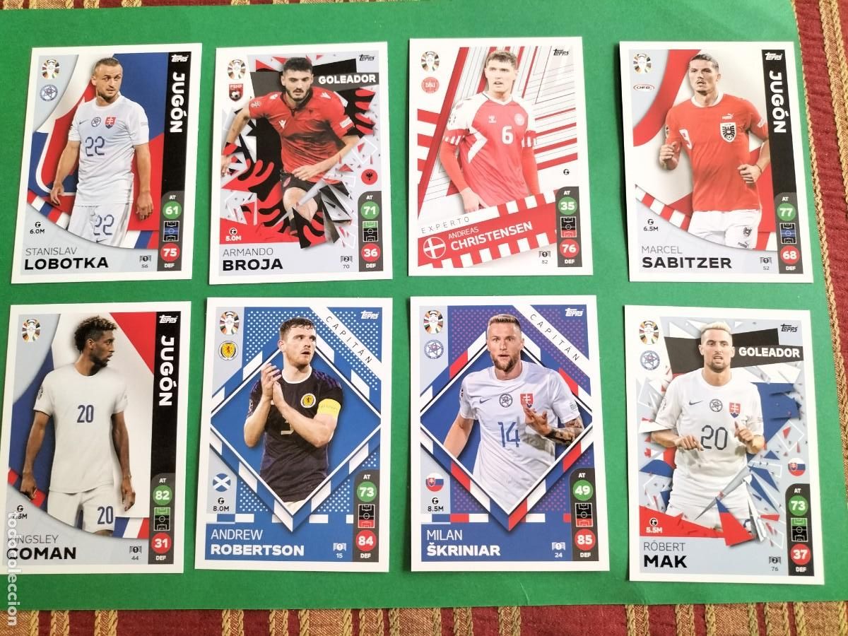 Cromos de f&uacute;tbol: (TOPPS) LOTE DE 8 CROMOS LIDL UEFA EURO2024 EXCLUSIVOS LIDL