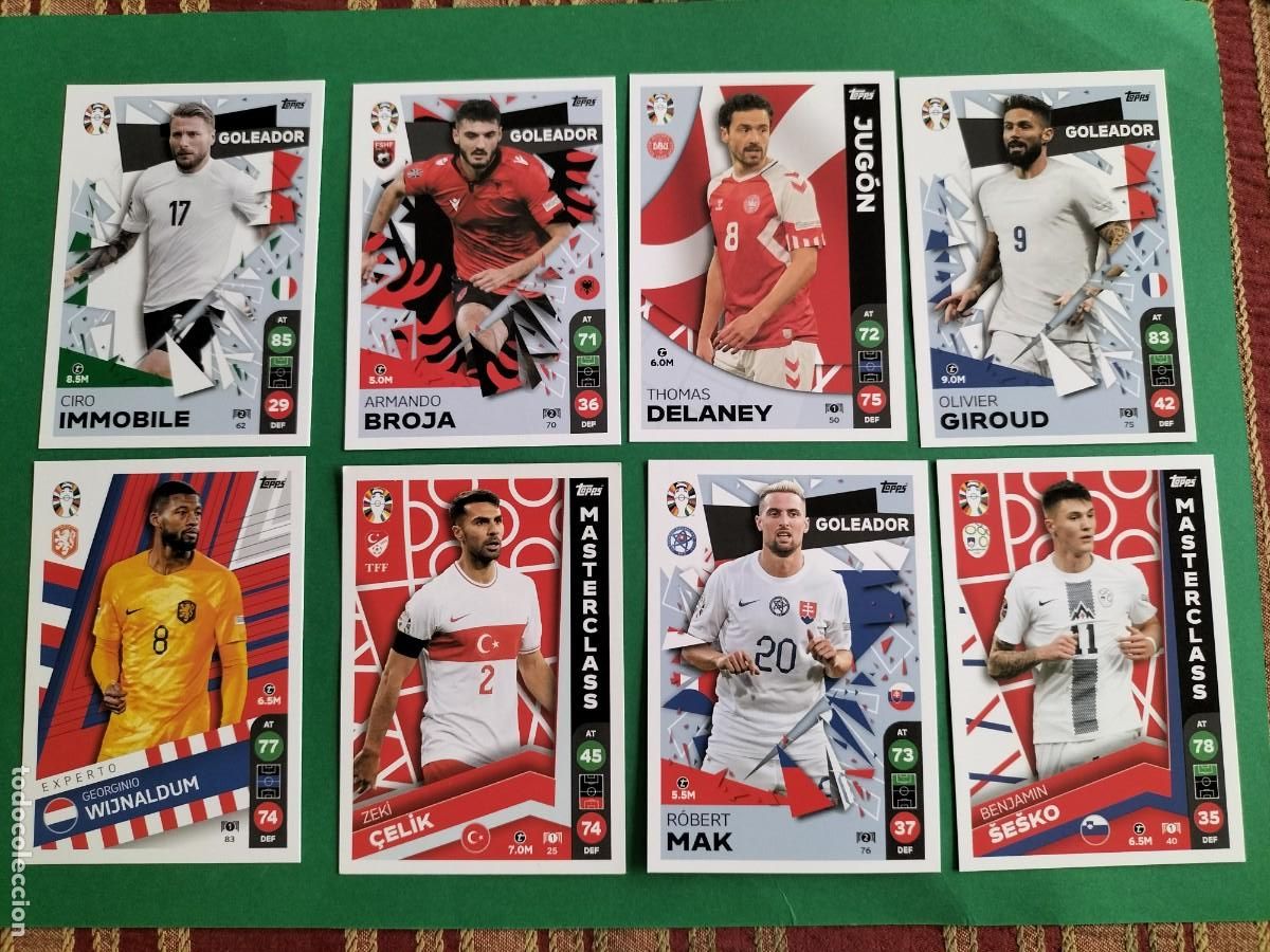 Cromos de f&uacute;tbol: (TOPPS) LOTE DE 8 CROMOS LIDL UEFA EURO2024 EXCLUSIVOS LIDL