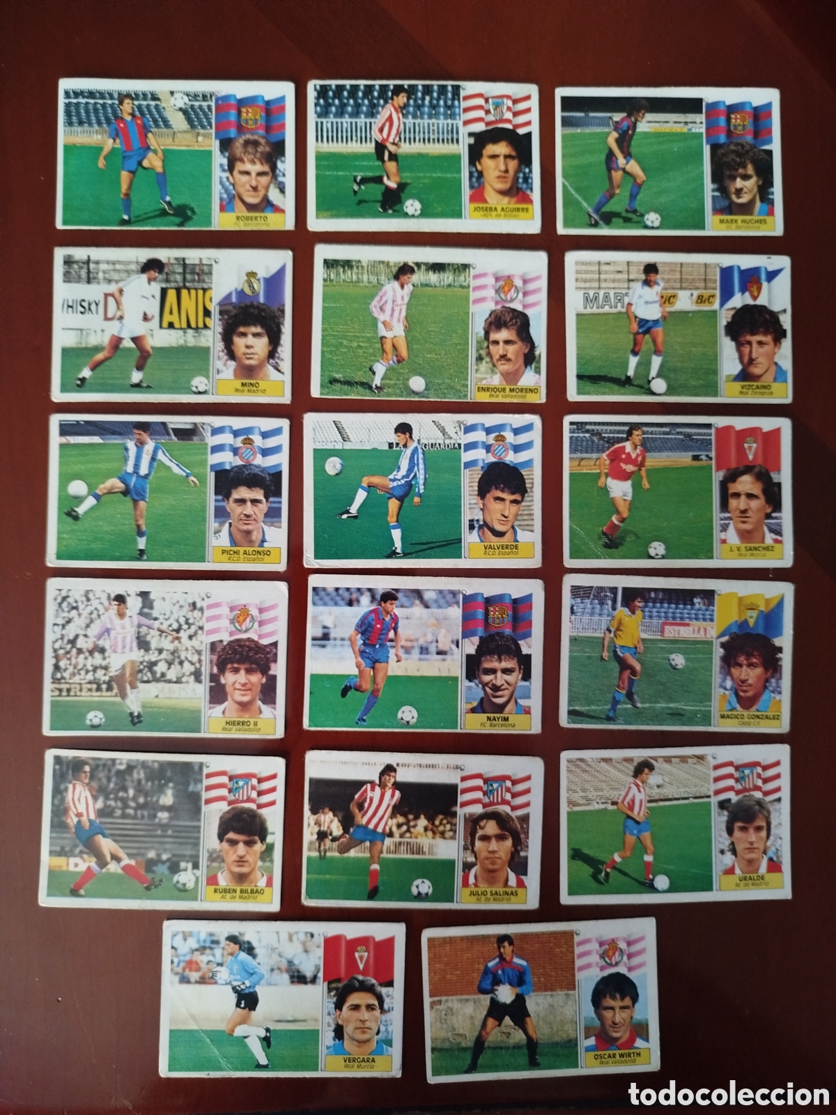 Cromos de f&uacute;tbol: Liga Este 86/87.LOTE DE 17 FICHAJES NUNCA PEGADOS.
