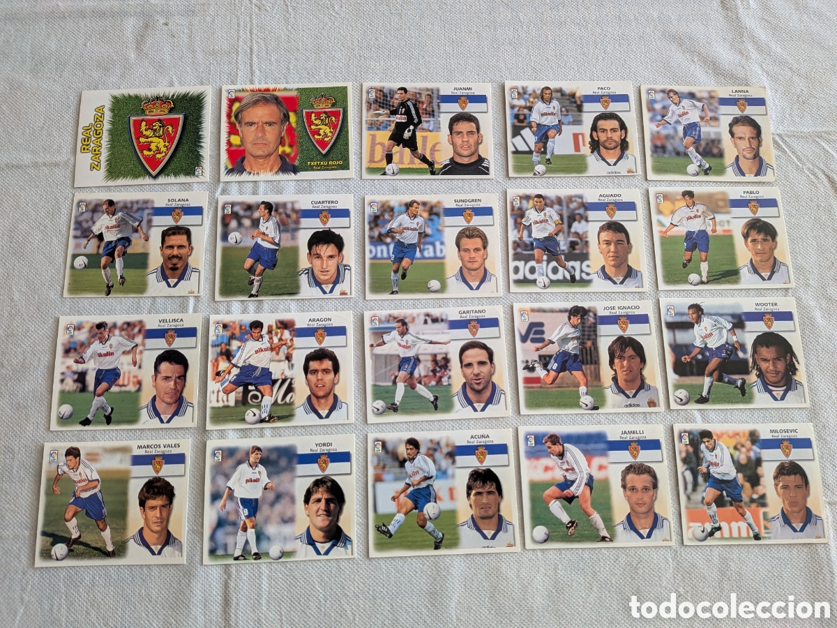 Cromos de f&uacute;tbol: LOTE 20 CROMOS DIFERENTES ZARAGOZA LIGA 1999 2000 99 00 COLECCIONES ESTE SIN PEGAR.EXCELENTE ESTADO