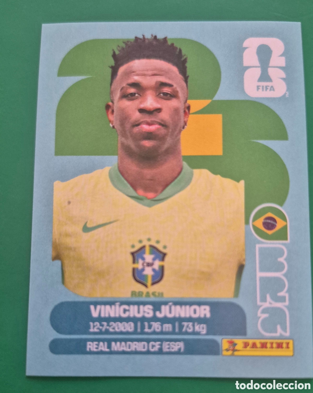 Cromos de f&uacute;tbol: CROMO BRA 14 BRA 14 VINICIUS JUNIOR VINI JR BRASIL - PANINI MUNDIAL WORLD CUP 2026 STICKERS FIFA