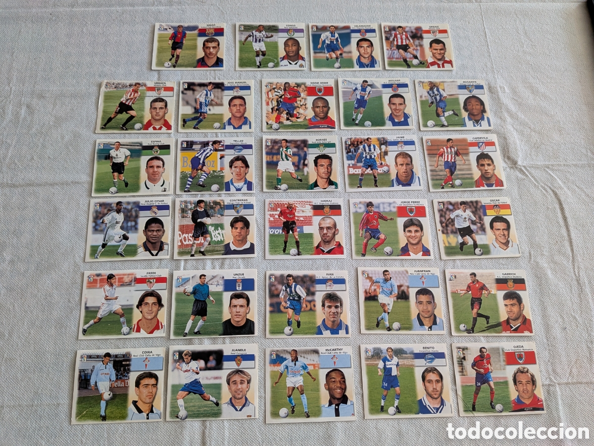 Cromos de f&uacute;tbol: LOTE 29 CROMOS DIFERENTES &Uacute;LTIMOS FICHAJES LIGA 1999 2000 99 00 COLECCIONES ESTE SIN PEGAR