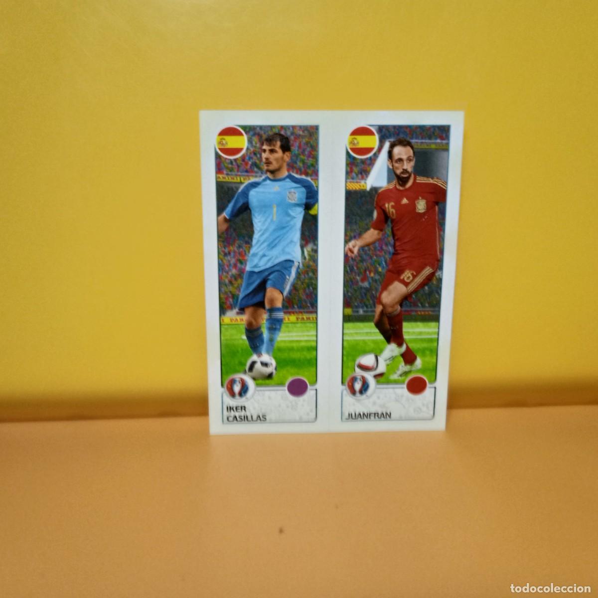 Cromos de f&uacute;tbol: PANINI EURO 2016 FRANCE; EUROCOPA FRANCIA: ESPA&Ntilde;A CASILLAS/JUANFRAM 374 A/B