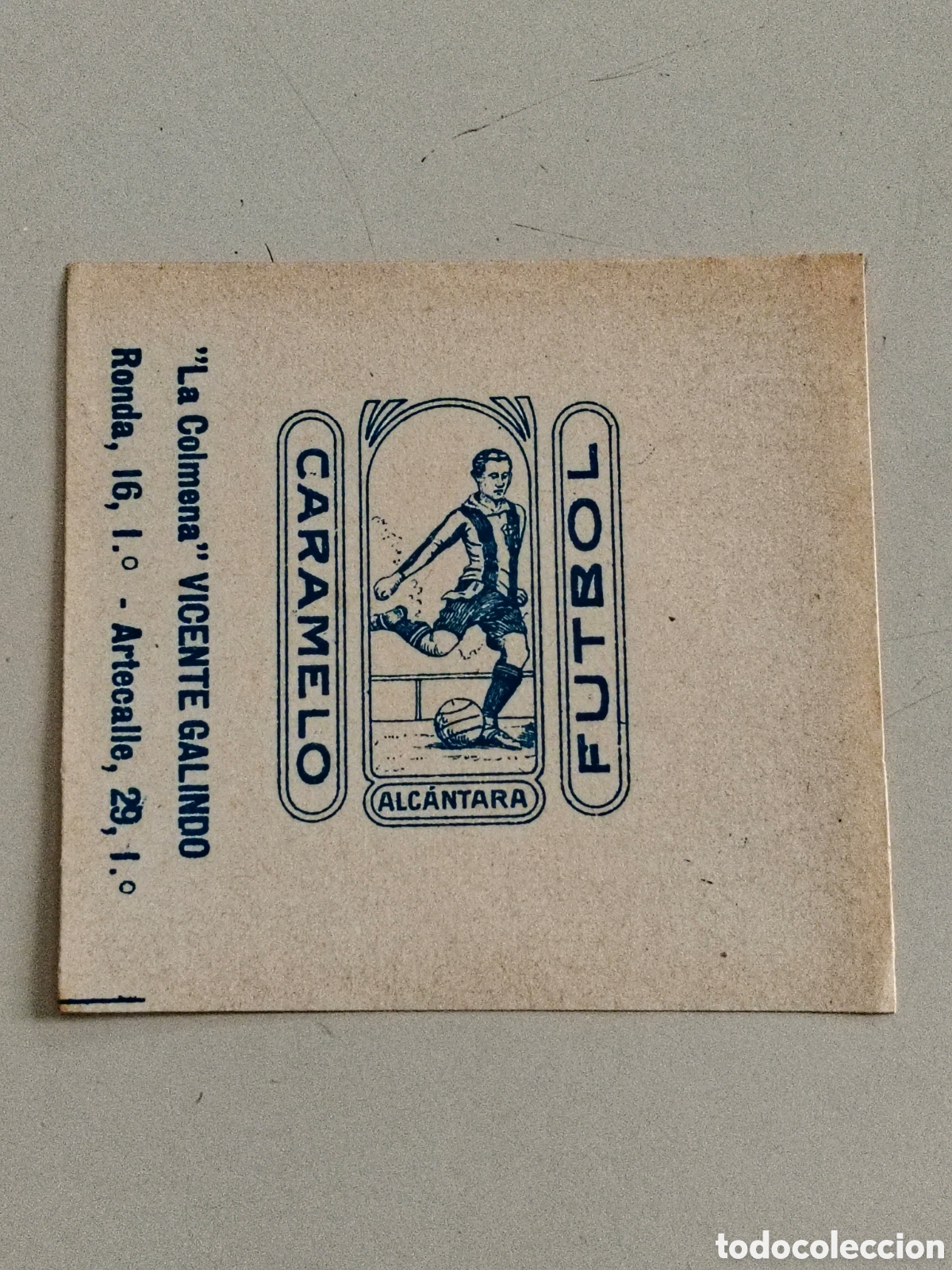 Cromos de f&uacute;tbol: Cromo Jugador Futbol Club Barcelona Alcantara Envoltorio de caramelo La Colmena Vicente Galindo