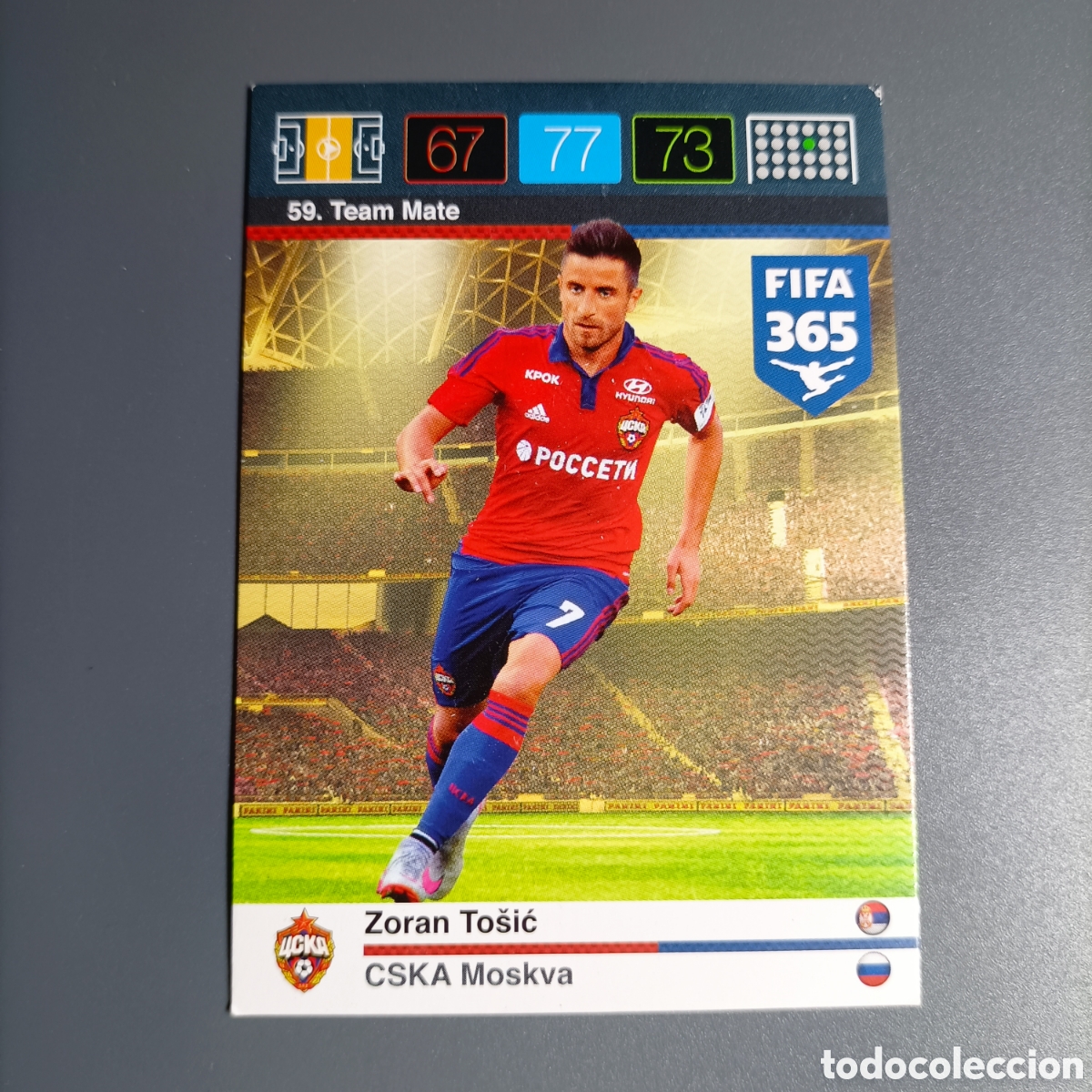 Cromos de f&uacute;tbol: CARD ADRENALYN XL FIFA 365 PANINI 2016 (CSKA MOSKVA) №59 ZORAN TOSIĆ