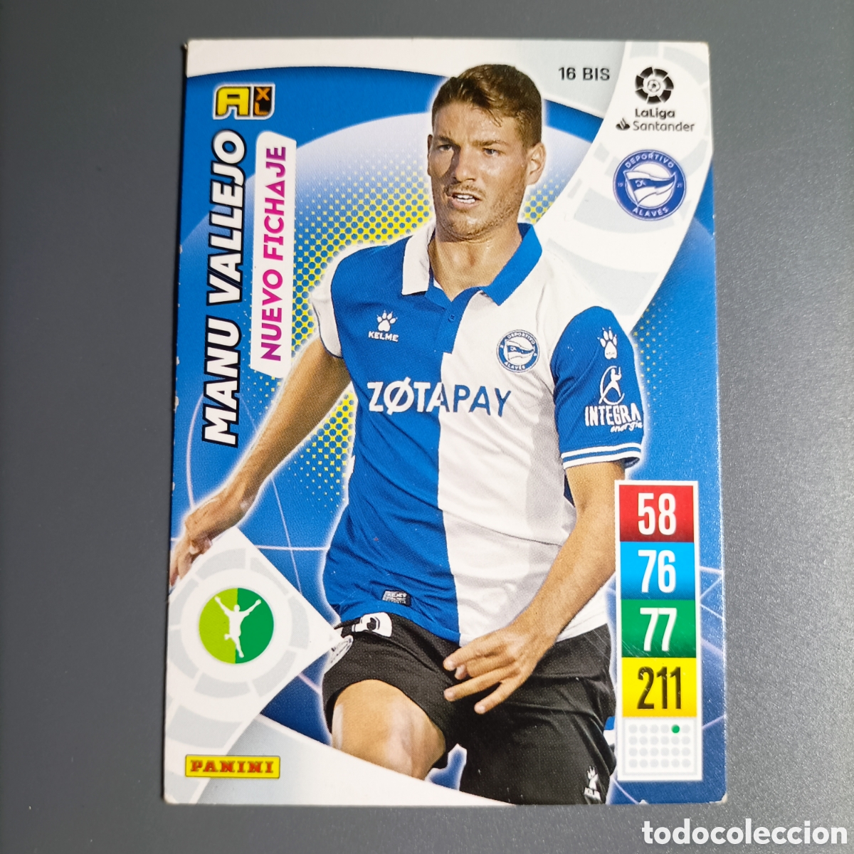 Cromos de f&uacute;tbol: ADRENALYN. LIGA 2021-2022 (ALAV&Eacute;S) №16 BIS. MANU VALLEJO / NUEVO FICHAJE