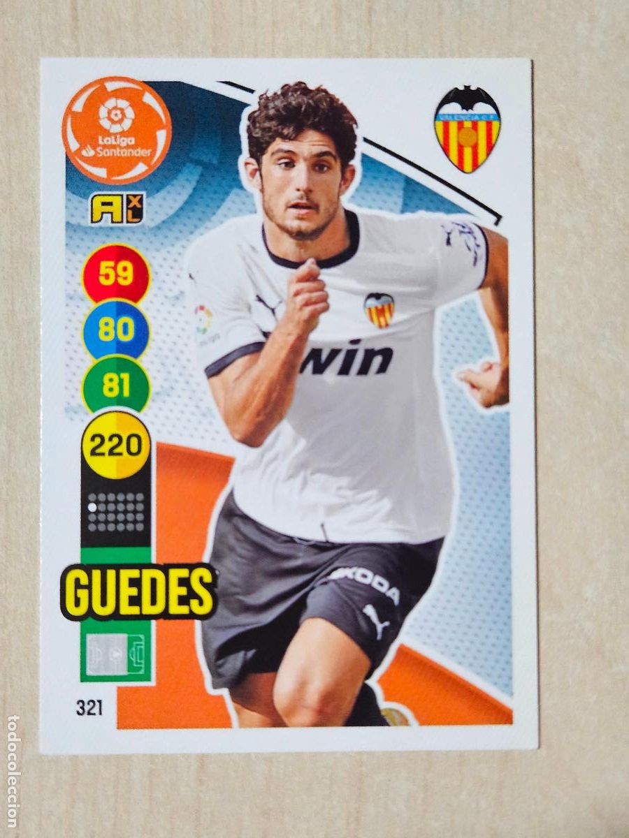 Cromos de f&uacute;tbol: FICHA N&ordm; 321 GUEDES - ADRENALYN 20 21 - PANINI 2020 - 21 - CROMO - VALENCIA