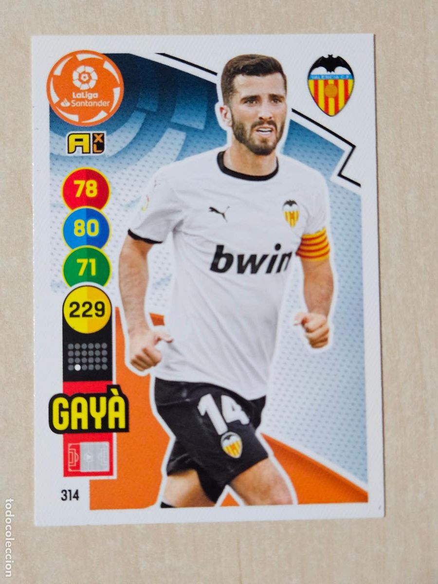 Cromos de f&uacute;tbol: FICHA N&ordm; 314 GAYA - ADRENALYN 20 21 - PANINI 2020 - 21 - CROMO - VALENCIA