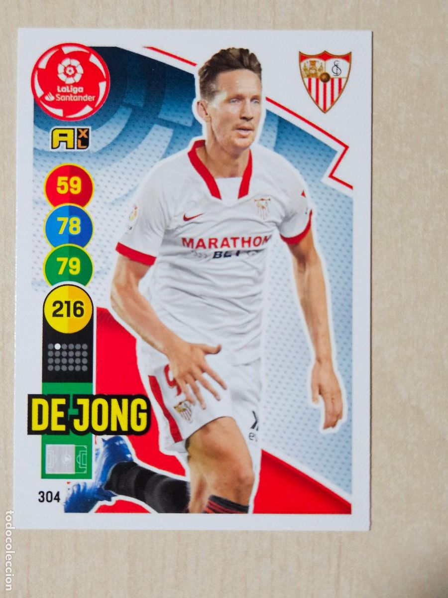 Cromos de f&uacute;tbol: FICHA N&ordm; 304 DE JONG - ADRENALYN 20 21 - PANINI 2020 - 21 - CROMO - SEVILLA