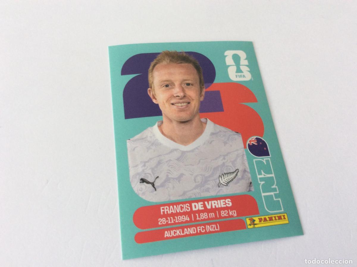 Cromos de f&uacute;tbol: NZL8 NZL 8 Francis de Vries Nueva Zelanda Sticker Cromo FIFA World Cup 2026 26 Panini Mundial