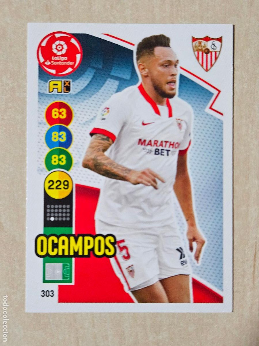 Cromos de f&uacute;tbol: FICHA N&ordm; 303 OCAMPOS - ADRENALYN 20 21 - PANINI 2020 - 21 - CROMO - SEVILLA