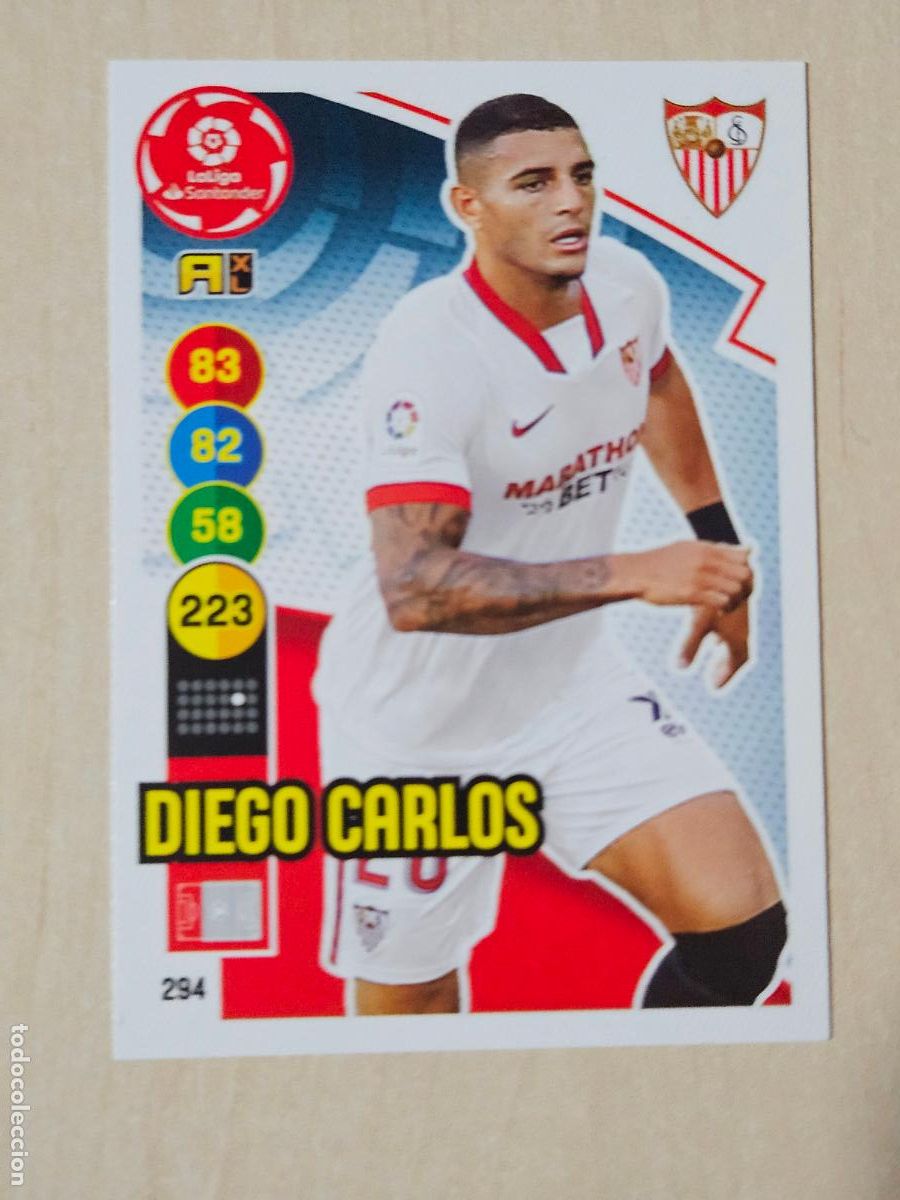 Cromos de f&uacute;tbol: FICHA N&ordm; 294 DIEGO CARLOS - ADRENALYN 20 21 - PANINI 2020 - 21 - CROMO - SEVILLA