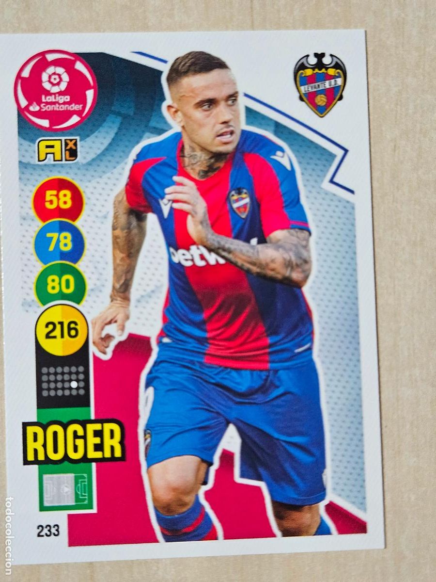 Cromos de f&uacute;tbol: FICHA N&ordm; 233 ROGER - ADRENALYN 20 21 - PANINI 2020 - 21 - CROMO - LEVANTE