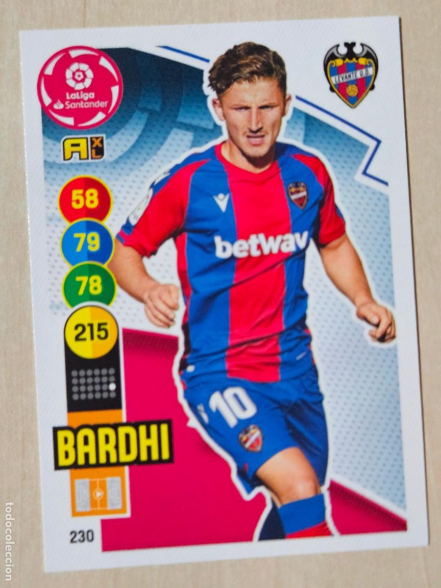 Cromos de f&uacute;tbol: FICHA N&ordm; 230 BARDHI - ADRENALYN 20 21 - PANINI 2020 - 21 - CROMO - LEVANTE