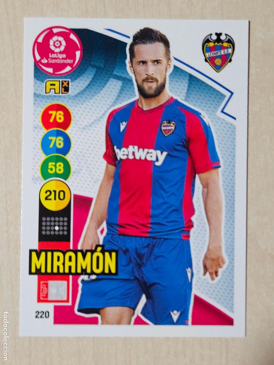 Cromos de f&uacute;tbol: FICHA N&ordm; 220 MIRAMON - ADRENALYN 20 21 - PANINI 2020 - 21 - CROMO - LEVANTE