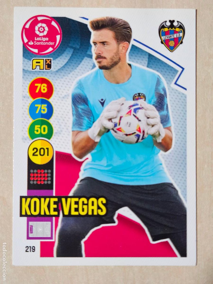 Cromos de f&uacute;tbol: FICHA N&ordm; 219 KOKE VEGAS - ADRENALYN 20 21 - PANINI 2020 - 21 - CROMO - LEVANTE