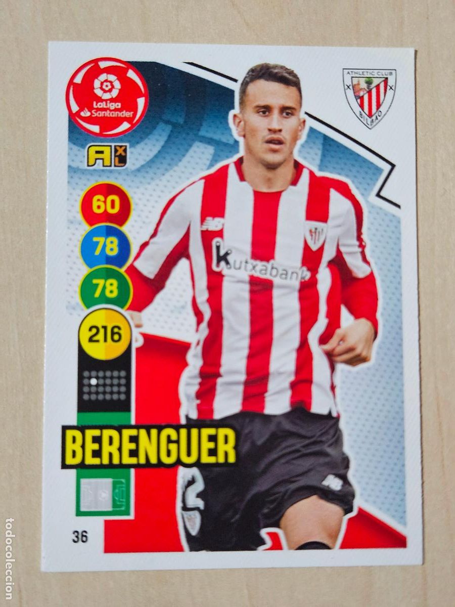 Cromos de f&uacute;tbol: FICHA N&ordm; 36 BERENGUER - ADRENALYN 20 21 - PANINI 2020 - 21 - CROMO - ATHLETIC DE BILBAO