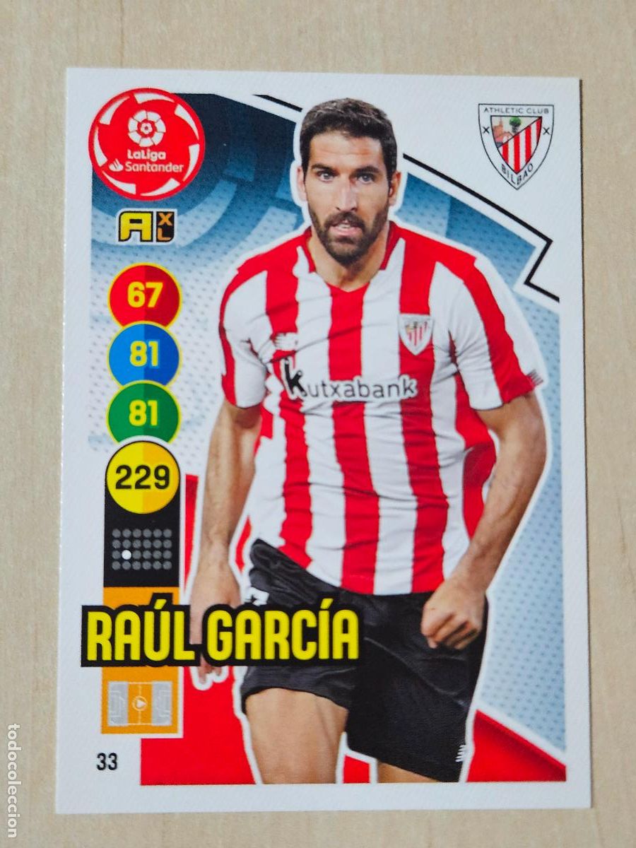 Cromos de f&uacute;tbol: FICHA N&ordm; 33 RAUL GARCIA - ADRENALYN 20 21 - PANINI 2020 - 21 - CROMO - ATHLETIC DE BILBAO