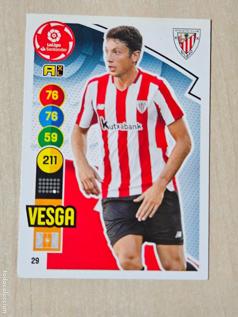 Cromos de f&uacute;tbol: FICHA N&ordm; 29 VESGA - ADRENALYN 20 21 - PANINI 2020 - 21 - CROMO - ATHLETIC DE BILBAO