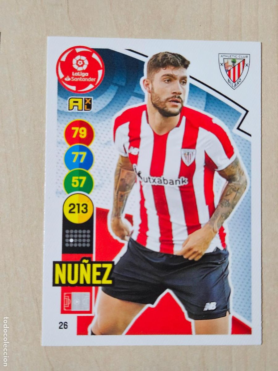 Cromos de f&uacute;tbol: FICHA N&ordm; 26 NU&Ntilde;EZ - ADRENALYN 20 21 - PANINI 2020 - 21 - CROMO - ATHLETIC DE BILBAO
