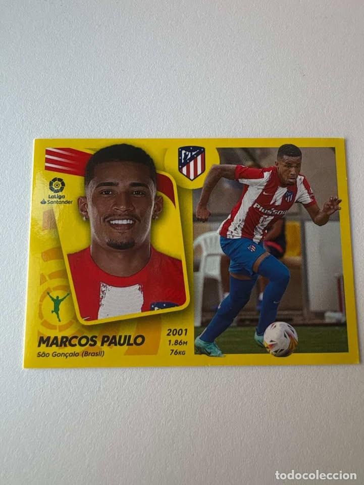 Cromos de f&uacute;tbol: Cromo Marcos Paulo Atl&eacute;tico Madrid Nuevo Fichaje 17 Liga Este 2021-22