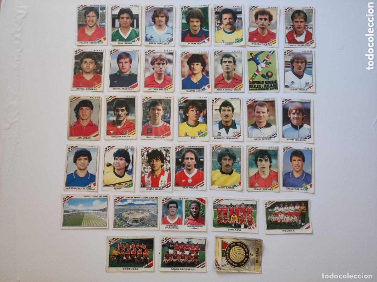Fu&szlig;ball-Sticker: Lote de 36 cromos sin pegar del mundial Mexico 86 panini