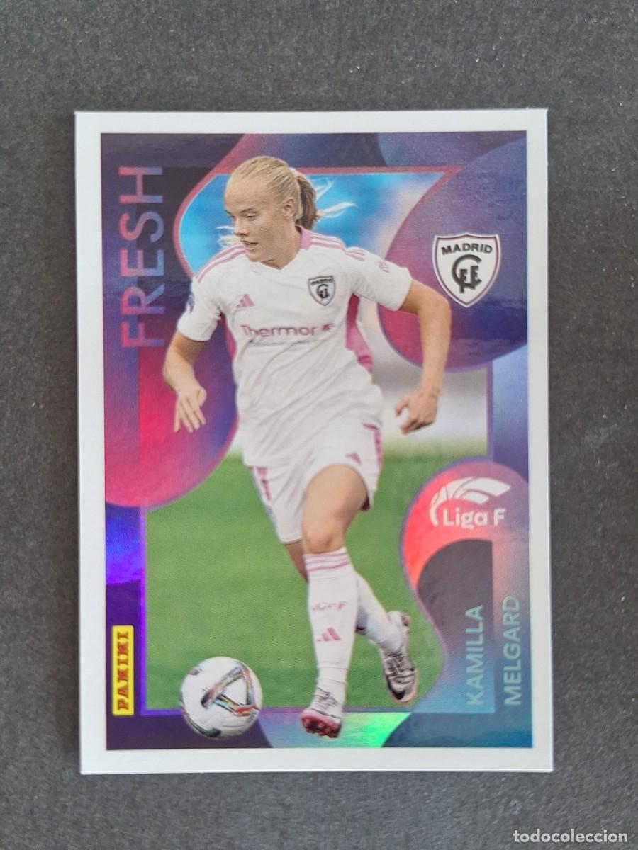 Cromos de f&uacute;tbol: L1 KAMILLA MELGARD MADRID C. F. F. FRESH 375 PANINI LIGA F 2024 2025 24 25 SIN PEGAR