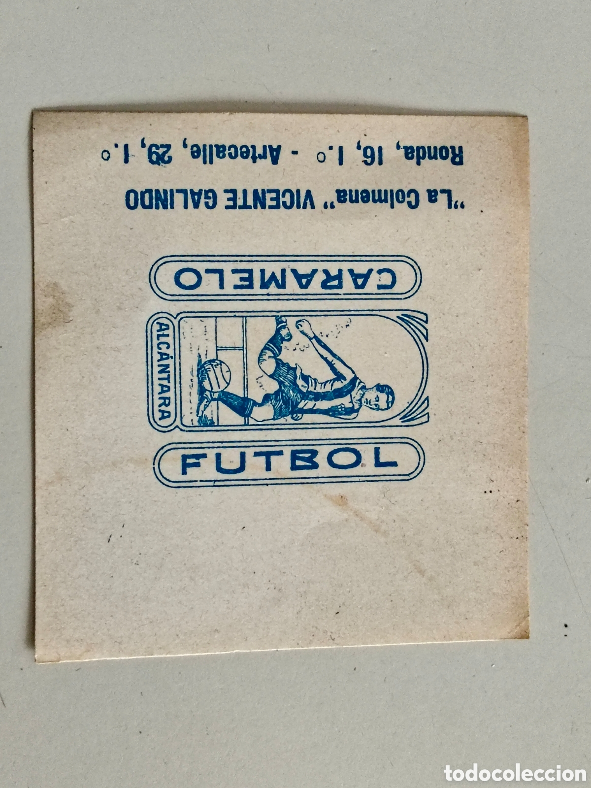 Cromos de f&uacute;tbol: Cromo Jugador Futbol Club Barcelona Alcantara Envoltorio de caramelo La Colmena Vicente Galindo