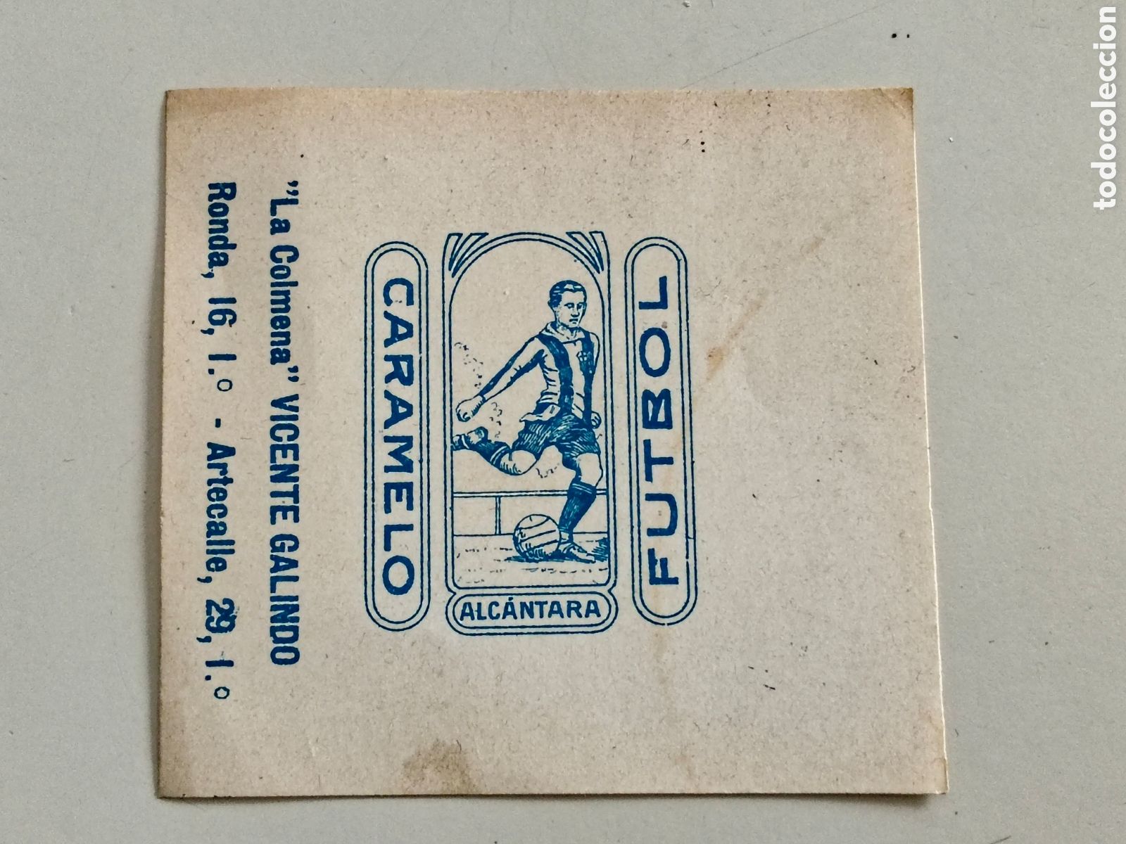 Cromos de f&uacute;tbol: Cromo Jugador Futbol Club Barcelona Alcantara Envoltorio de caramelo La Colmena Vicente Galindo