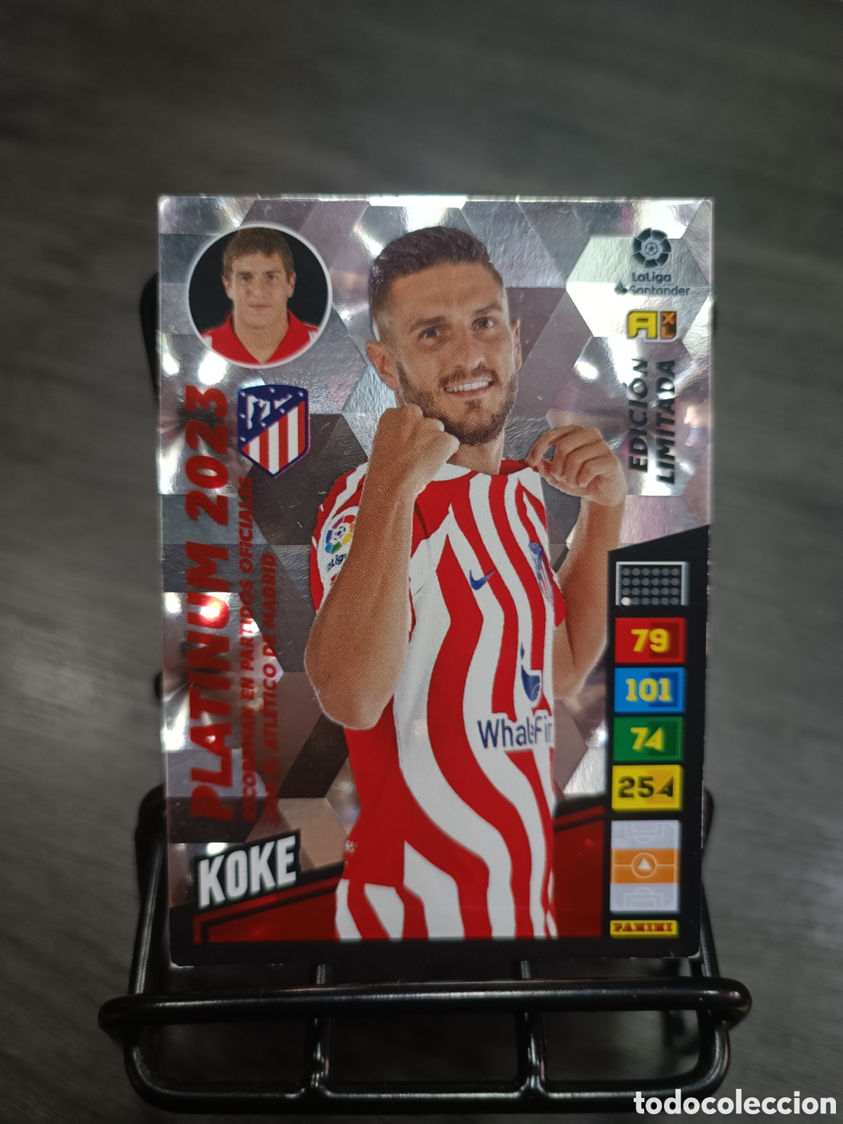Fu&szlig;ball-Sticker: Platinum 2023 Koke Edici&oacute;n limitada