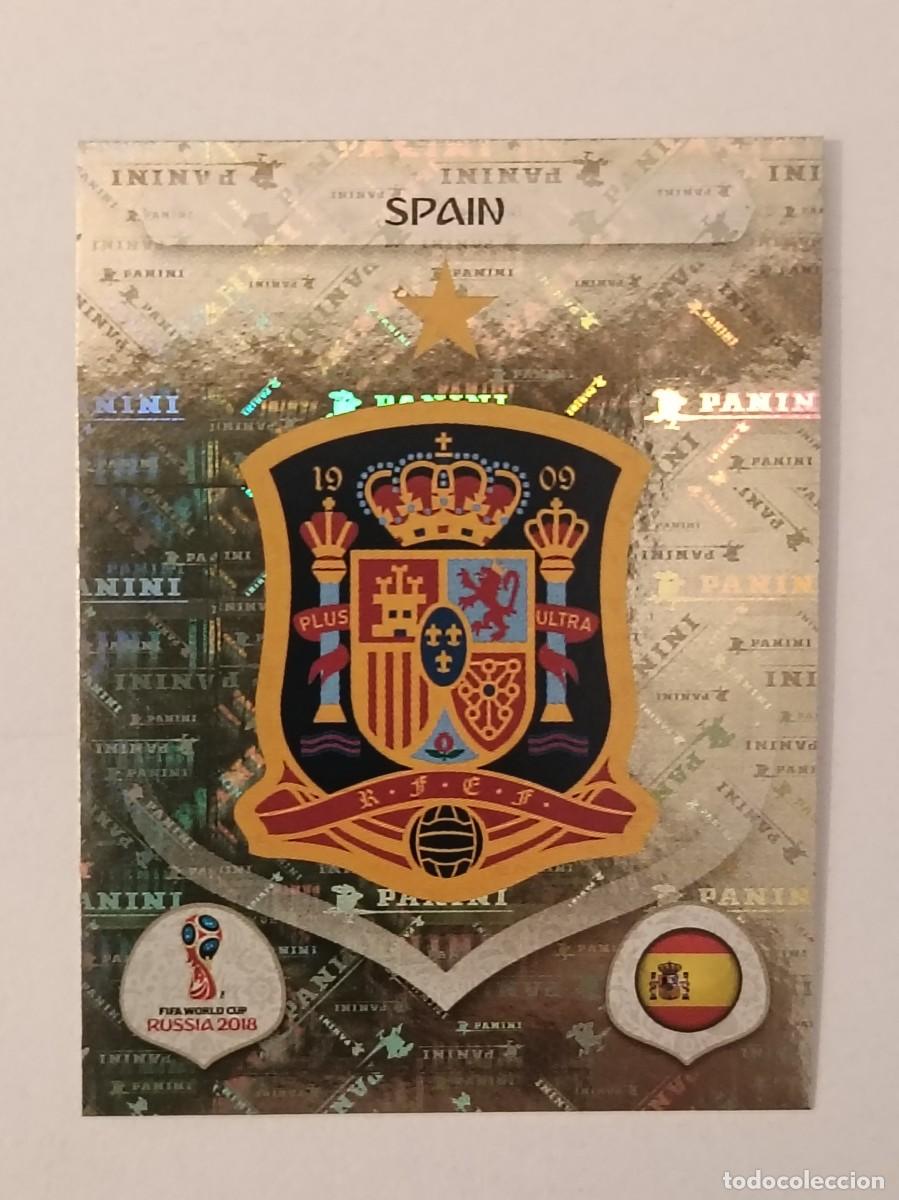 Cromos de f&uacute;tbol: #120 ESCUDO (ESPA&Ntilde;A) MUNDIAL RUSIA 2018 PANINI VERSION ROSA