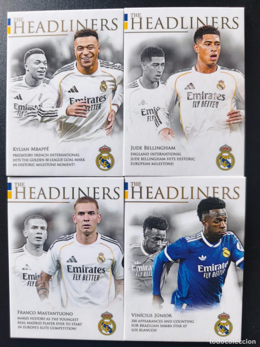 Fu&szlig;ball-Sticker: Real Madrid lote The Futera THE HEADLINER S 25-26 numeradas Mbappe, Jude , Vinicius , Mastantuono