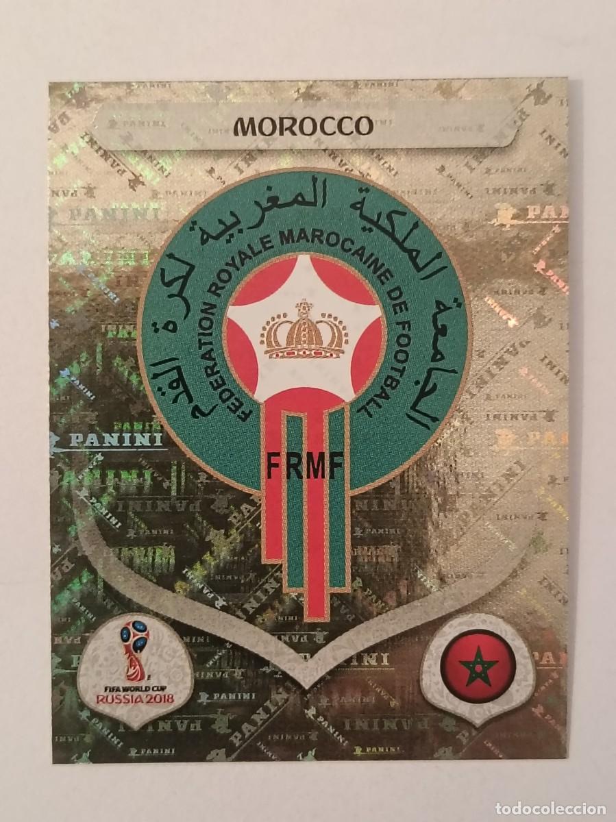 Cromos de f&uacute;tbol: #140 ESCUDO (MARRUECOS) MUNDIAL RUSIA 2018 PANINI VERSION ROSA