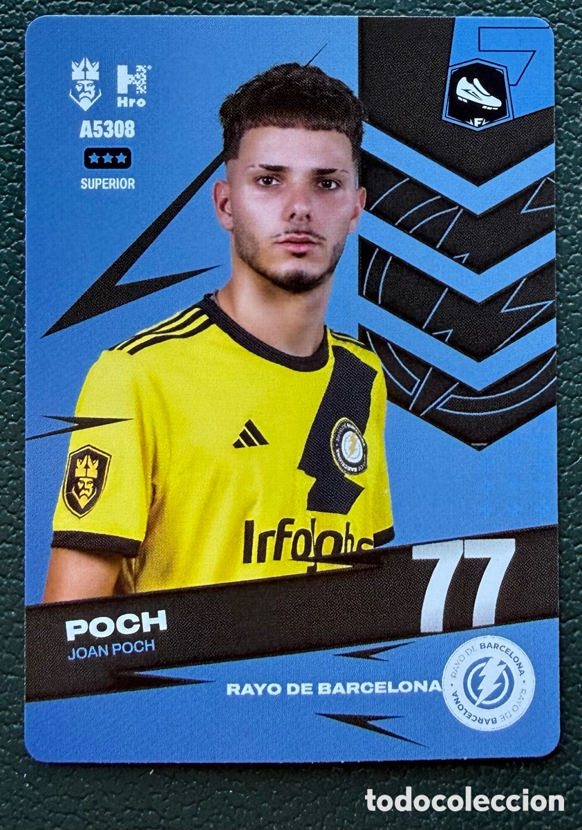 Cromos de f&uacute;tbol: A5308 JOAN POCH RAYO DE BARCELONA FICHAS ALBUM KINGS LEAGUE INFOJOBS 2024 KOLEX