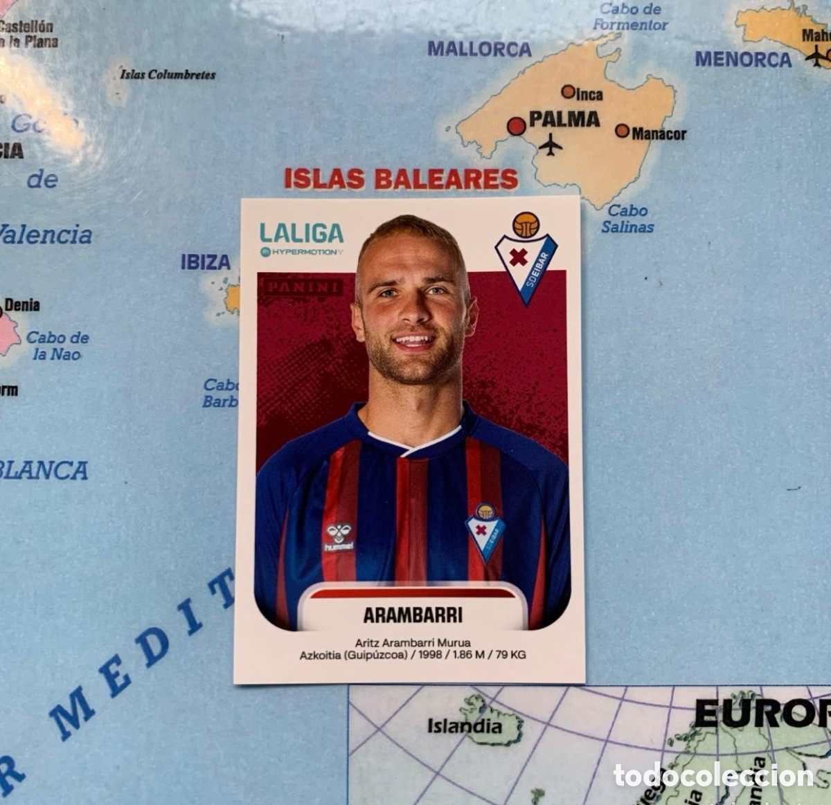 Cromos de f&uacute;tbol: Arambarri n&uacute;mero 199 del Eibar cromo liga Hypermotion 25-26 2025-2026