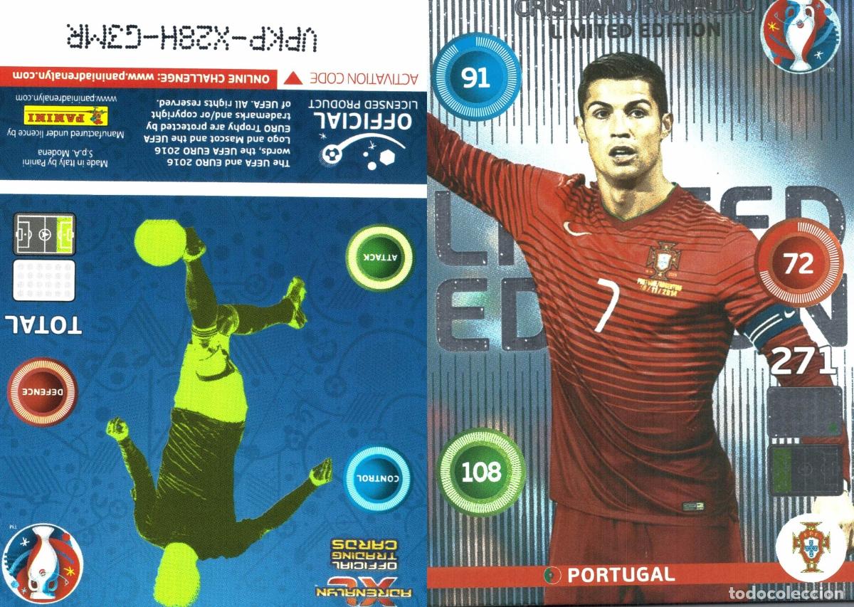 Cromos de f&uacute;tbol: Cromo Cristiano Ronaldo Portugal Panini Adrenalyn XL UEFA Euro Francia 2015-2016