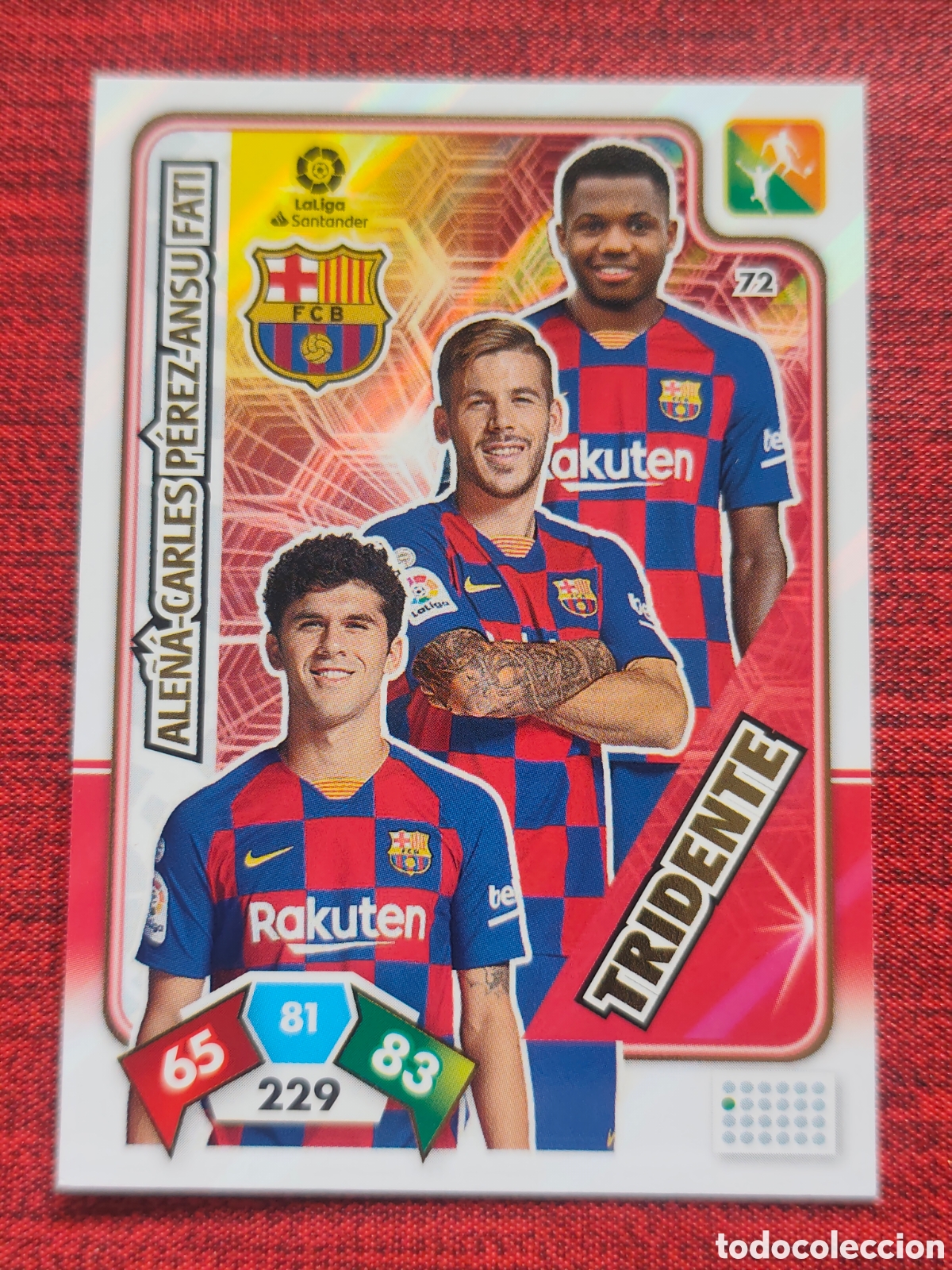Cromos de f&uacute;tbol: 72 TRIDENTE FC BARCELONA ADRENALYN XL 2019 2020
