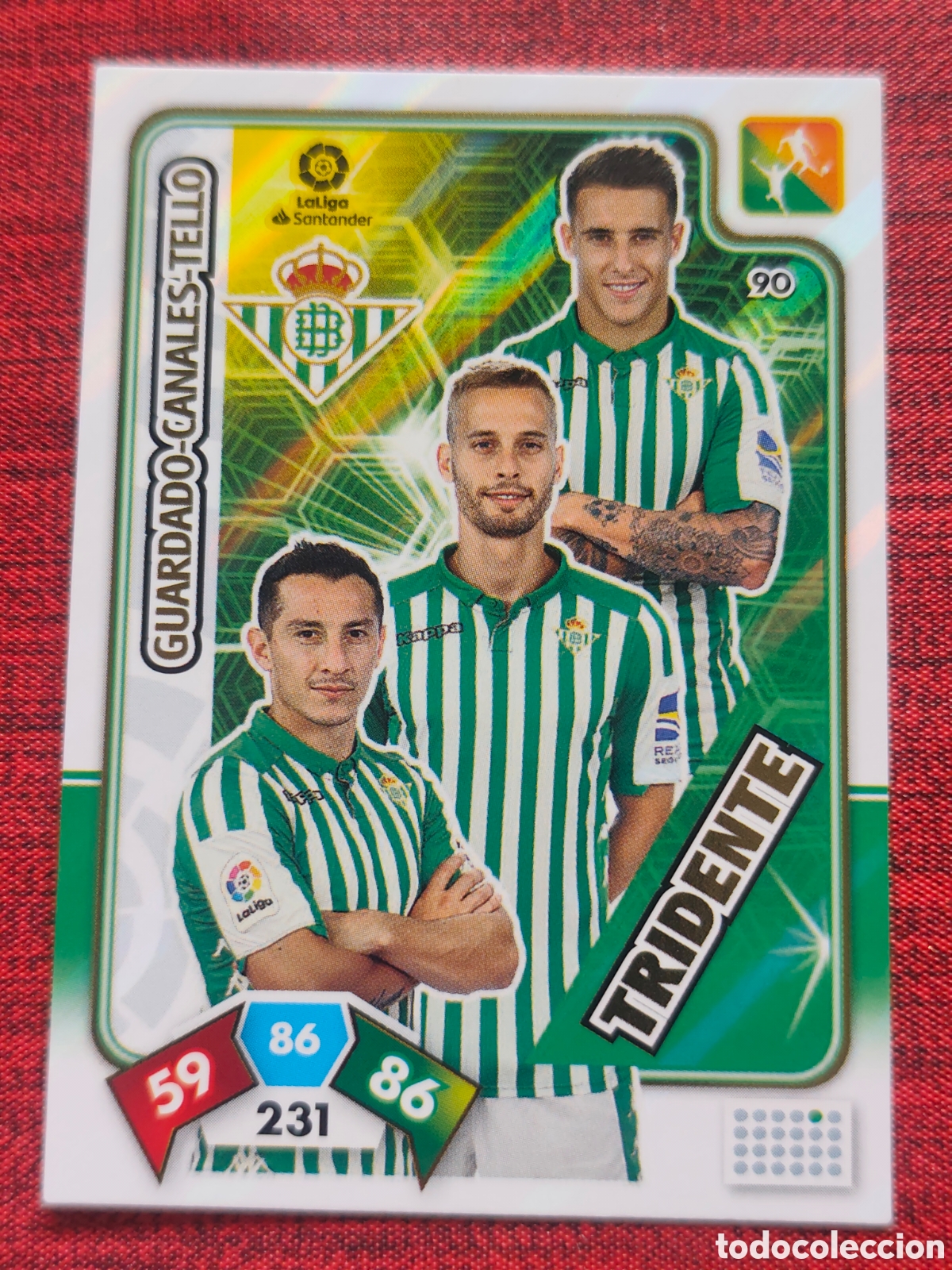 Cromos de f&uacute;tbol: 90 TRIDENTE REAL BETIS ADRENALYN XL 2019 2020