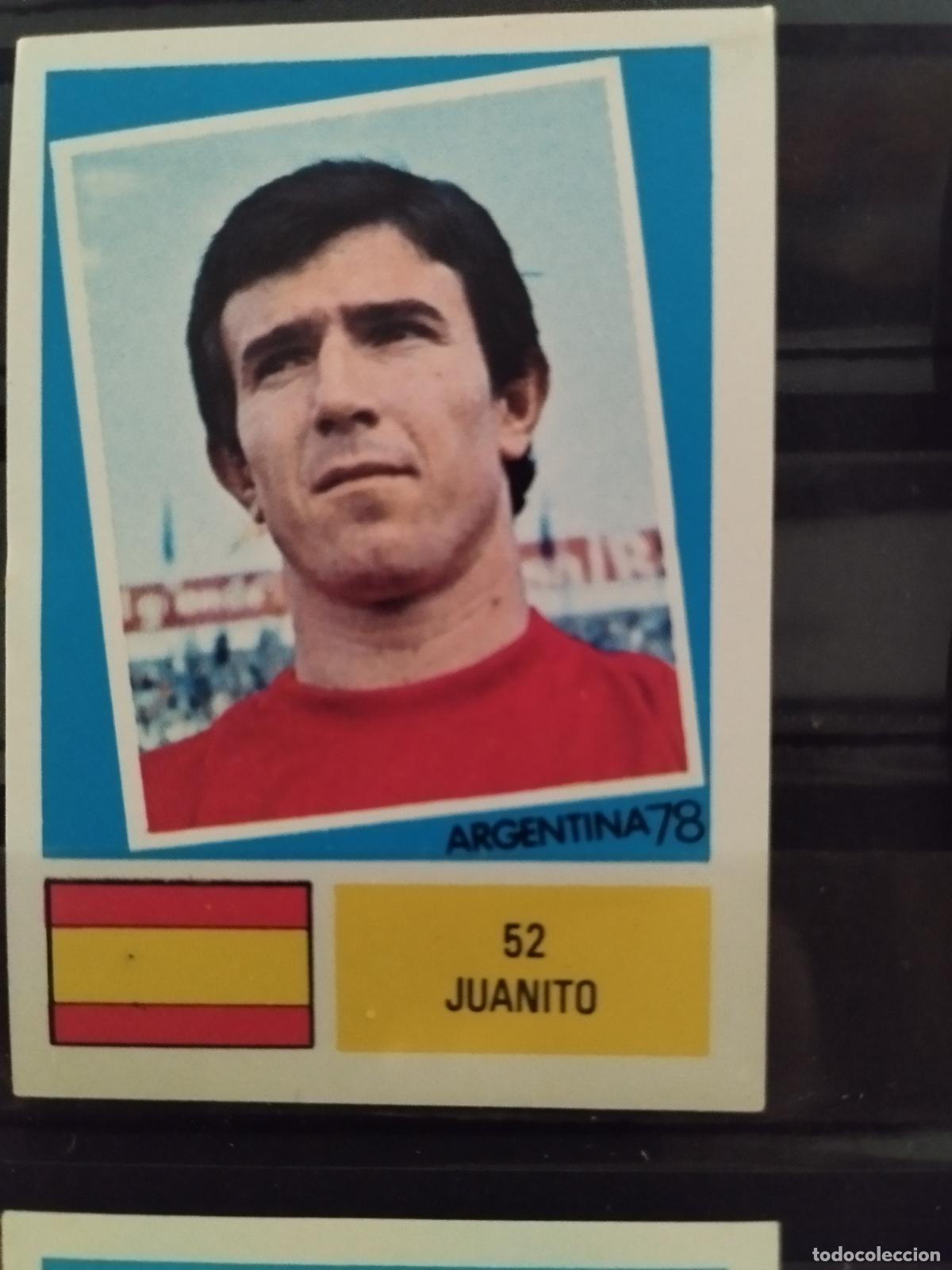Football Stickers: MUNDIAL DE FUTBOL ARGENTINA 1978. ED. FHER. N 52. JUANITO. ESPA&Ntilde;A.