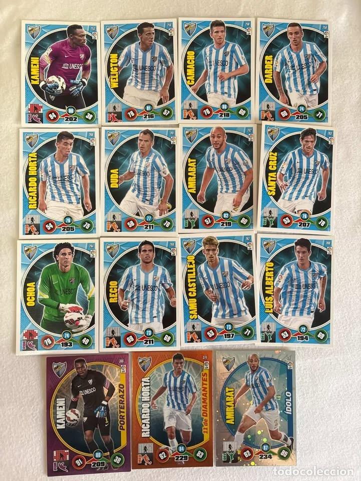 Cromos de f&uacute;tbol: Lote Cartas M&aacute;laga Adrenalyn 2014-15