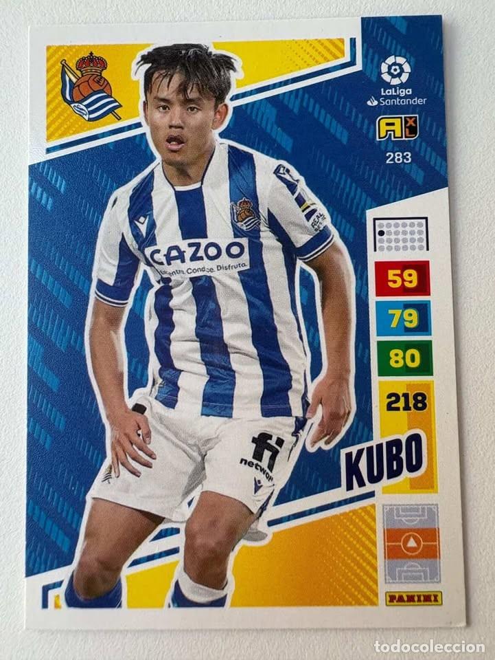 Cromos de f&uacute;tbol: Carta Kubo Real Sociedad 283 Adrenalyn 2022-23