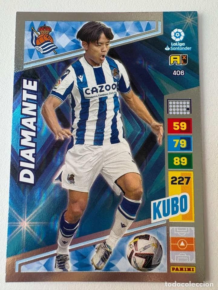 Cromos de f&uacute;tbol: Carta Kubo Diamante Real Sociedad 406 Adrenalyn 2022-23