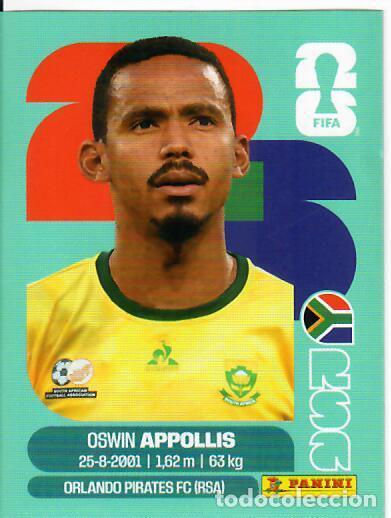 Cromos de f&uacute;tbol: CROMO PANINI MUNDIAL WORLD CUP 2026 - RSA 20 - APPOLLIS - SUD&Aacute;FRICA