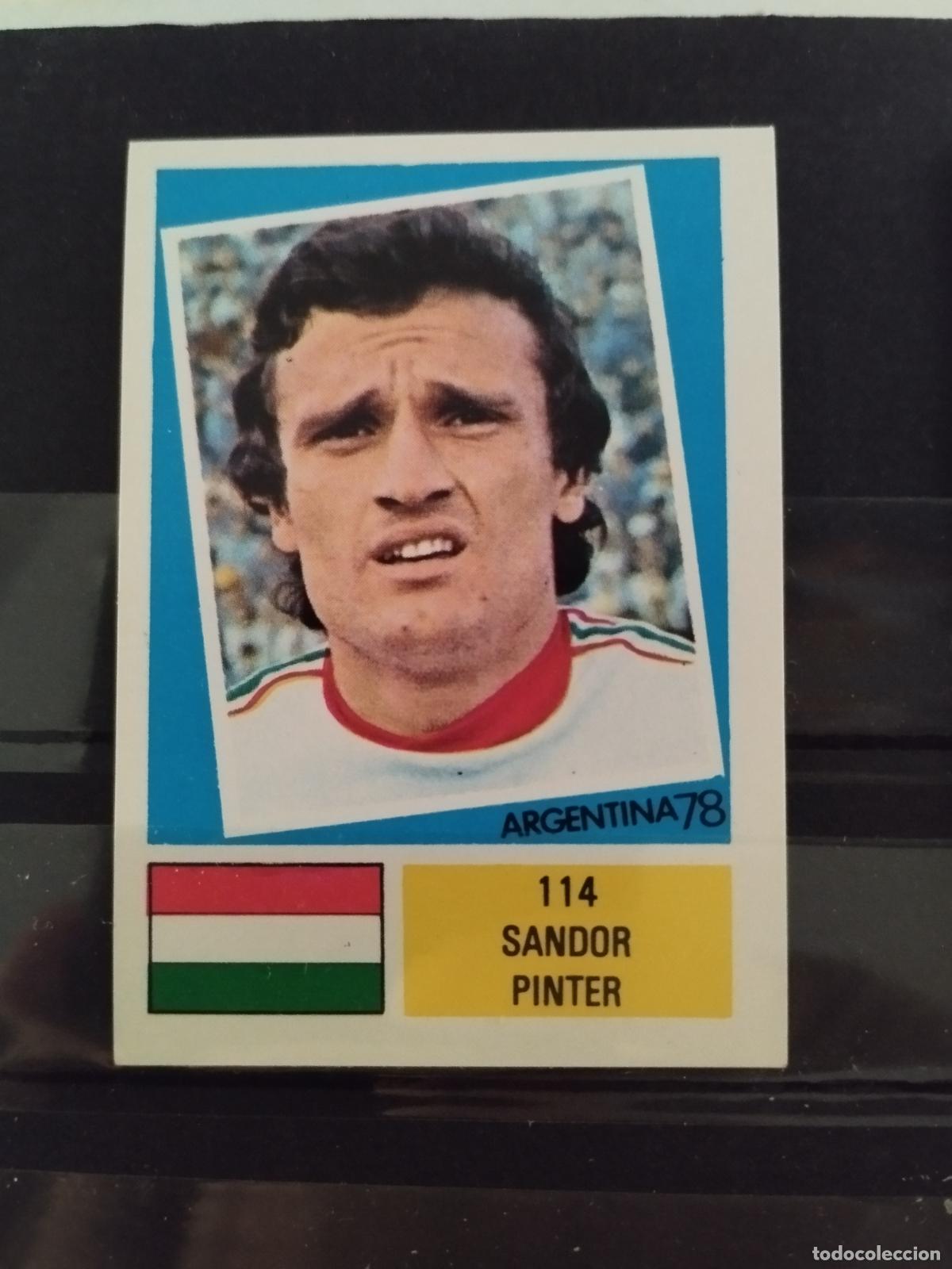 Cromos de f&uacute;tbol: MUNDIAL DE FUTBOL ARGENTINA 1978. ED. FHER. N 114. SANDOR PINTER. HUNGRIA.