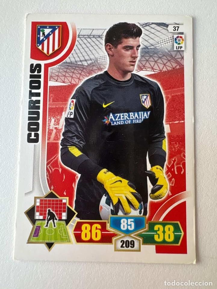 Cromos de f&uacute;tbol: Carta Thibaut Courtois Atl&eacute;tico de Madrid 37 Adrenalyn 2013-14
