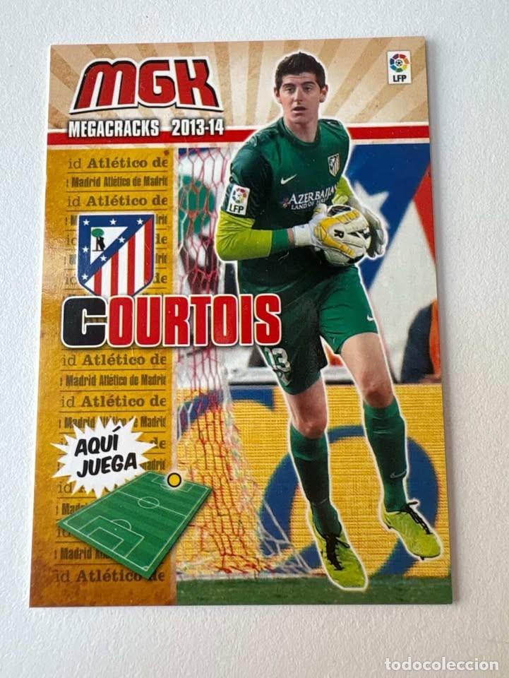 Cromos de f&uacute;tbol: Carta Thibaut Courtois Atl&eacute;tico de Madrid 38 Megacracks 2013-14