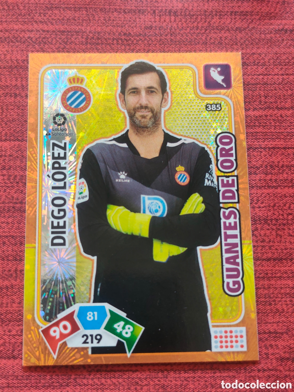 Cartes &agrave; collectionner de Football: GUANTES DE ORO 385 DIEGO L&Oacute;PEZ ESPANYOL ADRENALYN XL 2019 2020